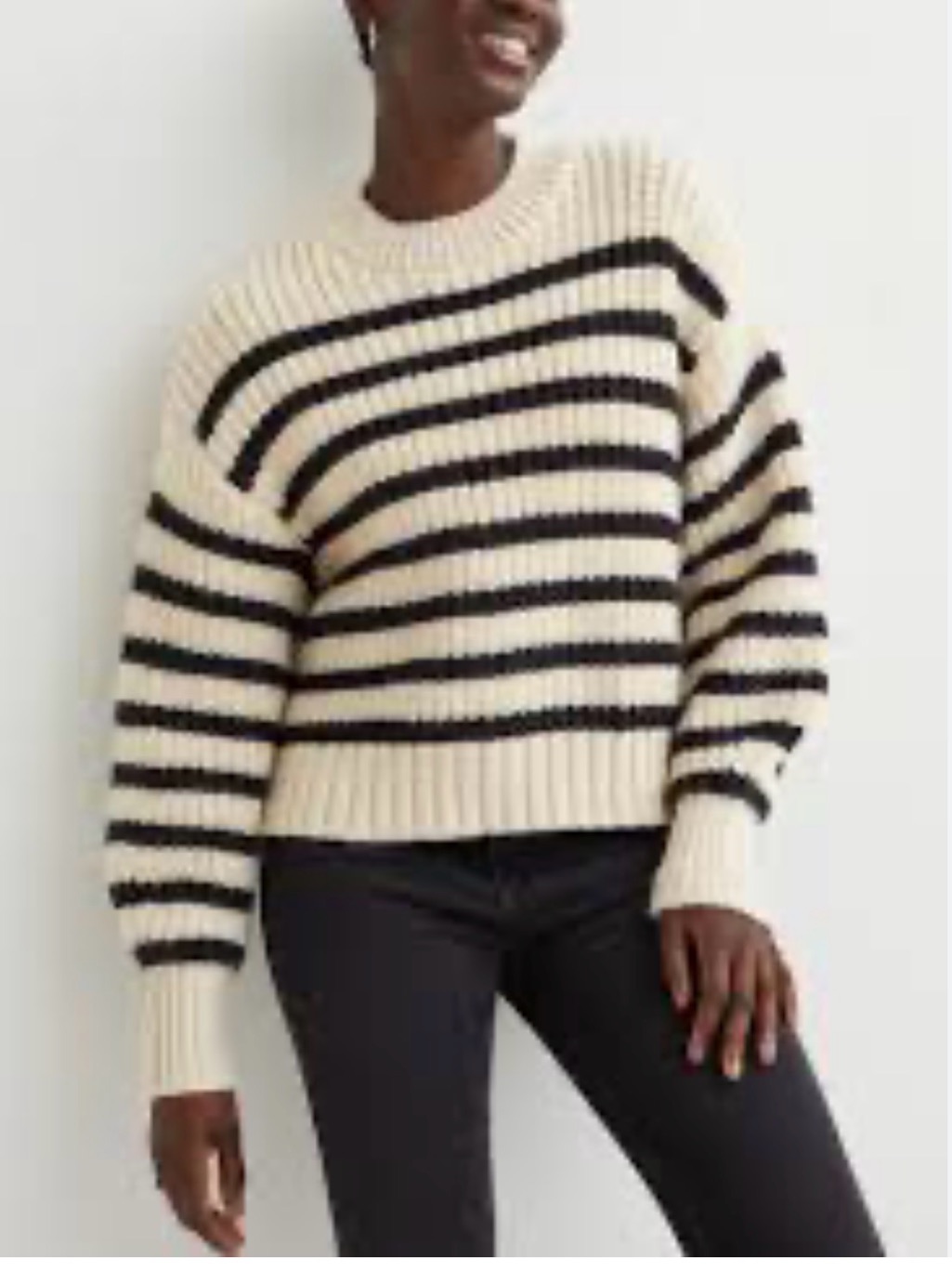 H & M Soft Knit Sweater Dropped Shoulder Long Sleeve Ribbed Neckline Size Xl